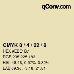 カラーコード: CMYK 0 / 4 / 22 / 8 | qconv.com