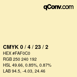 Color code: CMYK 0 / 4 / 23 / 2 | qconv.com