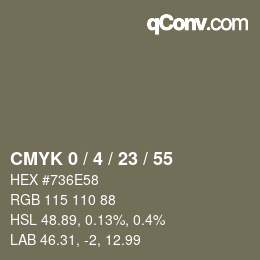 颜色代码: CMYK 0 / 4 / 23 / 55 | qconv.com