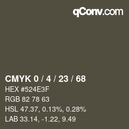 カラーコード: CMYK 0 / 4 / 23 / 68 | qconv.com