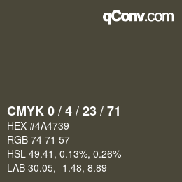 Color code: CMYK 0 / 4 / 23 / 71 | qconv.com