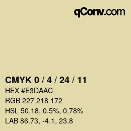 カラーコード: CMYK 0 / 4 / 24 / 11 | qconv.com