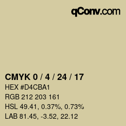 カラーコード: CMYK 0 / 4 / 24 / 17 | qconv.com