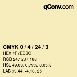 Farbcode: CMYK 0 / 4 / 24 / 3 | qconv.com