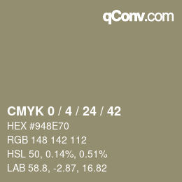 カラーコード: CMYK 0 / 4 / 24 / 42 | qconv.com