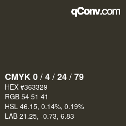 Color code: CMYK 0 / 4 / 24 / 79 | qconv.com