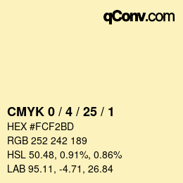Color code: CMYK 0 / 4 / 25 / 1 | qconv.com