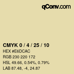 カラーコード: CMYK 0 / 4 / 25 / 10 | qconv.com