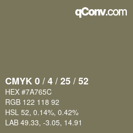 Color code: CMYK 0 / 4 / 25 / 52 | qconv.com