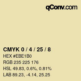 カラーコード: CMYK 0 / 4 / 25 / 8 | qconv.com