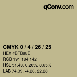 Color code: CMYK 0 / 4 / 26 / 25 | qconv.com