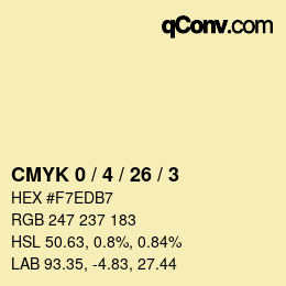 カラーコード: CMYK 0 / 4 / 26 / 3 | qconv.com