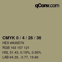 カラーコード: CMYK 0 / 4 / 26 / 36 | qconv.com