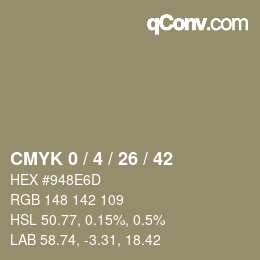 Color code: CMYK 0 / 4 / 26 / 42 | qconv.com