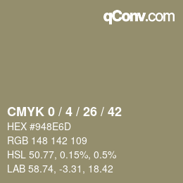 Color code: CMYK 0 / 4 / 26 / 42 | qconv.com