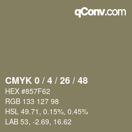 颜色代码: CMYK 0 / 4 / 26 / 48 | qconv.com