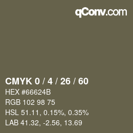 カラーコード: CMYK 0 / 4 / 26 / 60 | qconv.com