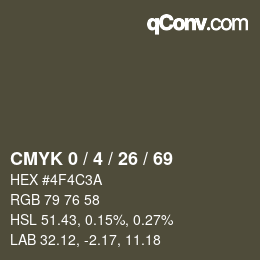 Color code: CMYK 0 / 4 / 26 / 69 | qconv.com