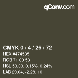 Color code: CMYK 0 / 4 / 26 / 72 | qconv.com