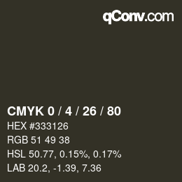 カラーコード: CMYK 0 / 4 / 26 / 80 | qconv.com
