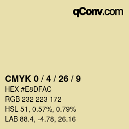 カラーコード: CMYK 0 / 4 / 26 / 9 | qconv.com