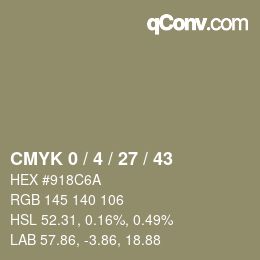 カラーコード: CMYK 0 / 4 / 27 / 43 | qconv.com