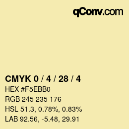 Color code: CMYK 0 / 4 / 28 / 4 | qconv.com