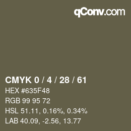 Color code: CMYK 0 / 4 / 28 / 61 | qconv.com