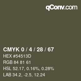 Código de color: CMYK 0 / 4 / 28 / 67 | qconv.com