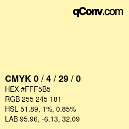 Color code: CMYK 0 / 4 / 29 / 0 | qconv.com