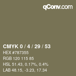 Color code: CMYK 0 / 4 / 29 / 53 | qconv.com