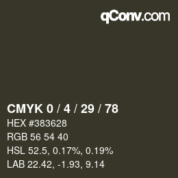 Color code: CMYK 0 / 4 / 29 / 78 | qconv.com