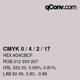 颜色代码: CMYK 0 / 4 / 2 / 17 | qconv.com