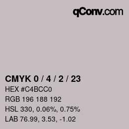 Color code: CMYK 0 / 4 / 2 / 23 | qconv.com