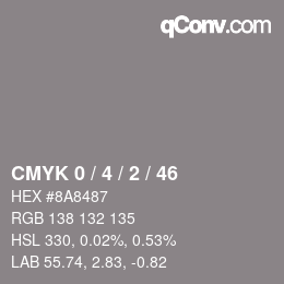 Color code: CMYK 0 / 4 / 2 / 46 | qconv.com