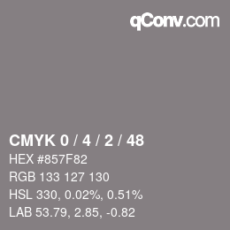 Color code: CMYK 0 / 4 / 2 / 48 | qconv.com