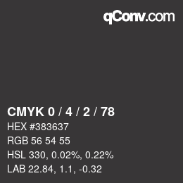 Color code: CMYK 0 / 4 / 2 / 78 | qconv.com