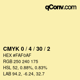 Color code: CMYK 0 / 4 / 30 / 2 | qconv.com