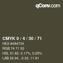 Color code: CMYK 0 / 4 / 30 / 71 | qconv.com
