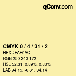 Color code: CMYK 0 / 4 / 31 / 2 | qconv.com
