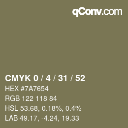 Color code: CMYK 0 / 4 / 31 / 52 | qconv.com