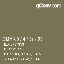 Color code: CMYK 0 / 4 / 31 / 53 | qconv.com