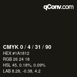 Color code: CMYK 0 / 4 / 31 / 90 | qconv.com