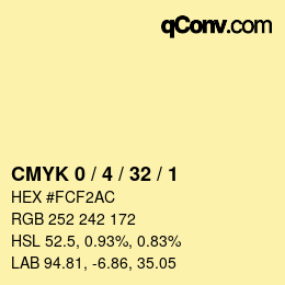 Color code: CMYK 0 / 4 / 32 / 1 | qconv.com