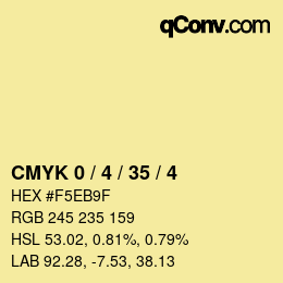 Color code: CMYK 0 / 4 / 35 / 4 | qconv.com