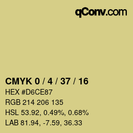 カラーコード: CMYK 0 / 4 / 37 / 16 | qconv.com