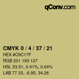 颜色代码: CMYK 0 / 4 / 37 / 21 | qconv.com