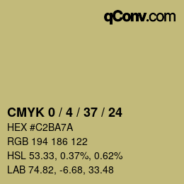 カラーコード: CMYK 0 / 4 / 37 / 24 | qconv.com