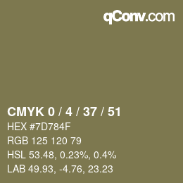 颜色代码: CMYK 0 / 4 / 37 / 51 | qconv.com