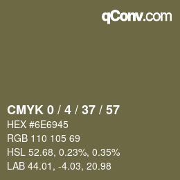 カラーコード: CMYK 0 / 4 / 37 / 57 | qconv.com
